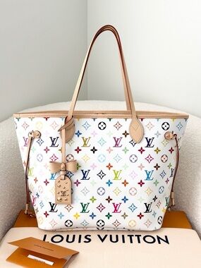 ✨NEW✨Louis Vuitton 2026 Monogram LV x TM Neverfull MM Tote - Multicolor/White